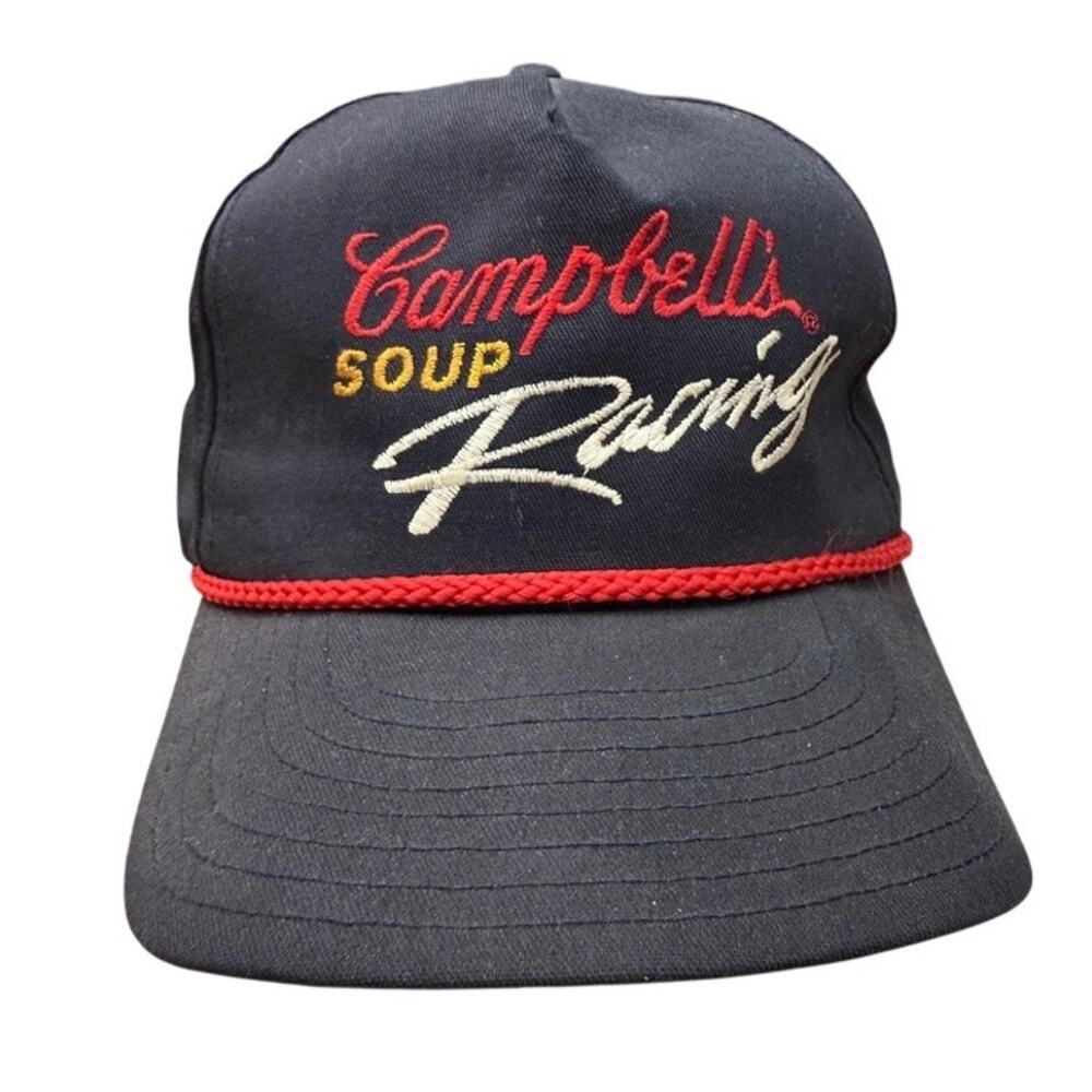 Campbell Soup Racing Vintage 90s black red hat snapback